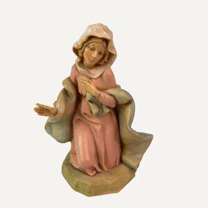 Vintage Fontanini Kneeling Virgin Mary Figurine Italy Christmas Nativity 1991
